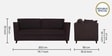 Miranda Chenille Fabric 3 Seater Sofa In Chestnut Brown Colour