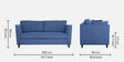 Miranda Chenille Fabric 3 Seater Sofa In Denim Blue Colour