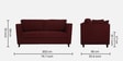 Miranda Chenille Fabric 3 Seater Sofa In Garnet Red Colour