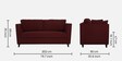 Miranda Chenille Fabric 3 Seater Sofa In Garnet Red Colour