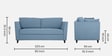 Miranda Chenille Fabric 3 Seater Sofa In Ice Blue Colour