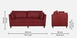 Miranda Fabric 3 Seater Sofa In Wine Red Colour