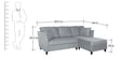 Miranda Fabric LHS Sectional Sofa (2 + Lounger) In Ash Grey Colour