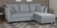 Miranda Fabric LHS Sectional Sofa (2 + Lounger) In Ash Grey Colour