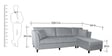 Miranda Fabric LHS Sectional Sofa (3 + Lounger) In Ash Grey Colour