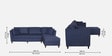 Miranda Fabric LHS Sectional Sofa (3 + Lounger) In Navy Blue Colour