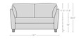 Miranda 2 Seater Sofa in Ash Grey Colour