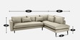 Mireya Fabric LHS Sectional Sofa (3+ Lounger) In Beige Colour