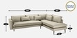 Mireya Fabric LHS Sectional Sofa (3+ Lounger) In Beige Colour