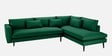 Mireya Fabric LHS Sectional Sofa (3+ Lounger) In Dark Green Colour