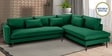 Mireya Fabric LHS Sectional Sofa (3+ Lounger) In Dark Green Colour