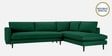 Mireya Fabric LHS Sectional Sofa (3+ Lounger) In Dark Green Colour