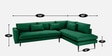 Mireya Fabric LHS Sectional Sofa (3+ Lounger) In Dark Green Colour