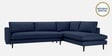 Mireya Fabric LHS Sectional Sofa (3+ Lounger) In Navy Blue Colour