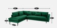 Mireya Fabric RHS Sectional Sofa (3+ Lounger) In Dark Green Colour