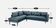 Mireya Fabric RHS Sectional Sofa (3+ Lounger) In Smoke Grey Colour