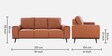 Mississippi Half Leather 3 seater Sofa In Harvest Gold Colour