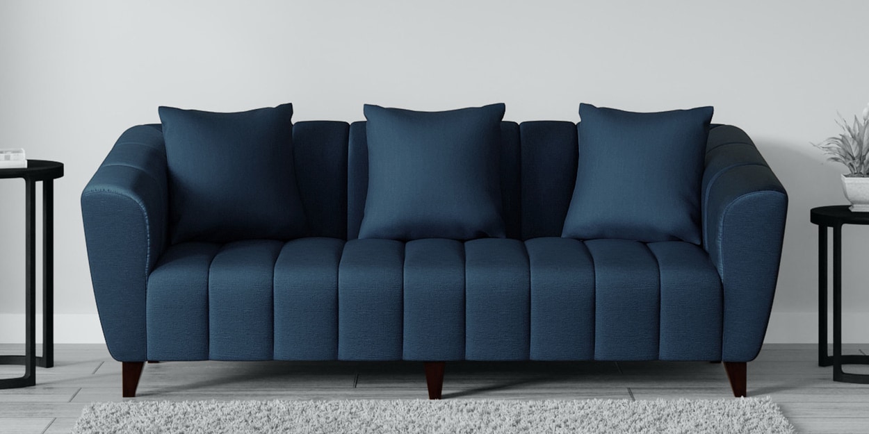 Buy Mia Fabric 3 Seater Sofa In Blue Colour at 3 OFF by Casacraft from