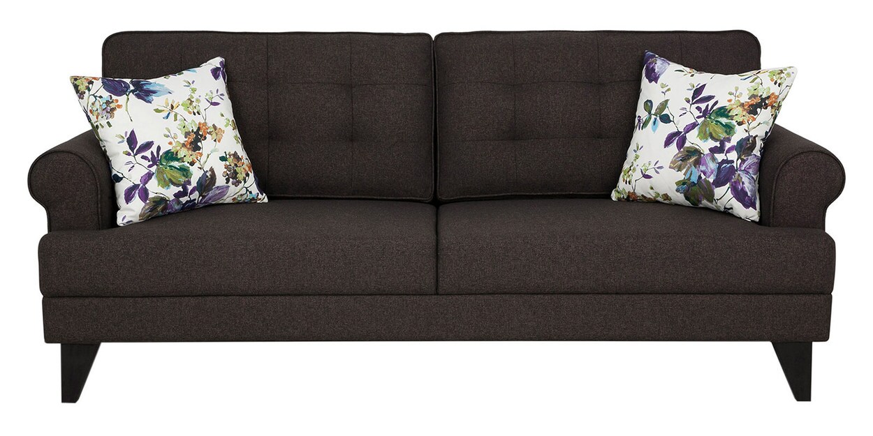 Buy Miller 3 Seater Sofa in Brown Colour by Hometown Online Rolled Arms Sofa Sets Sofa Sets