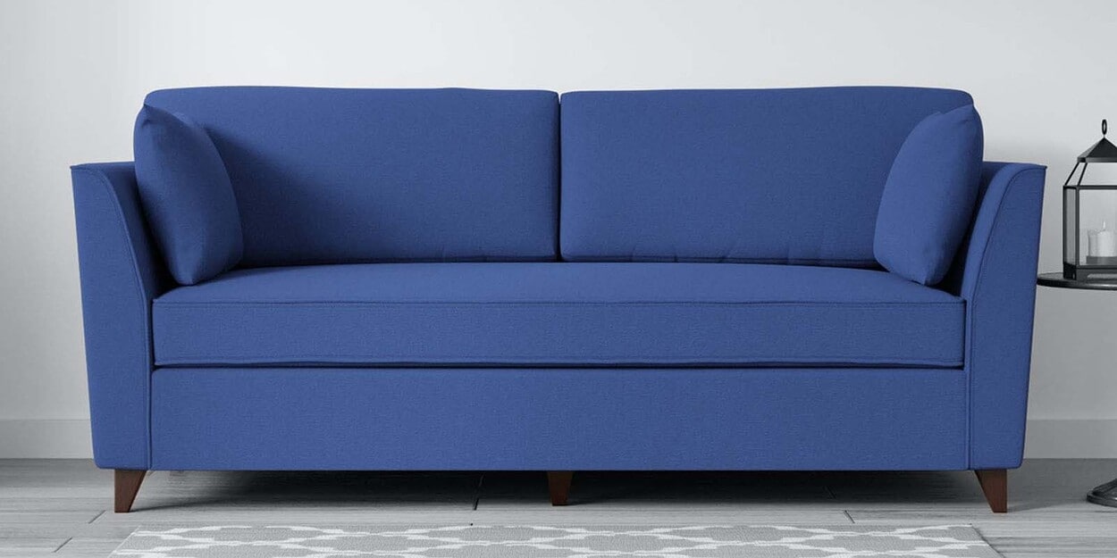 amelia blue fabric 3 seater sofa bed