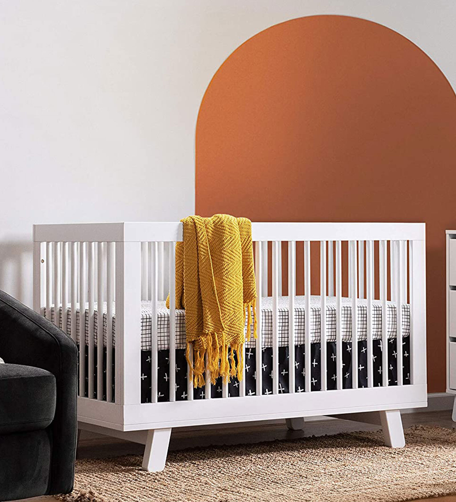 Mia Solid Wood Crib in Off White Finish with Convertible Bed Mia Solid Wood Crib in Off White Finish with Convertible Bed