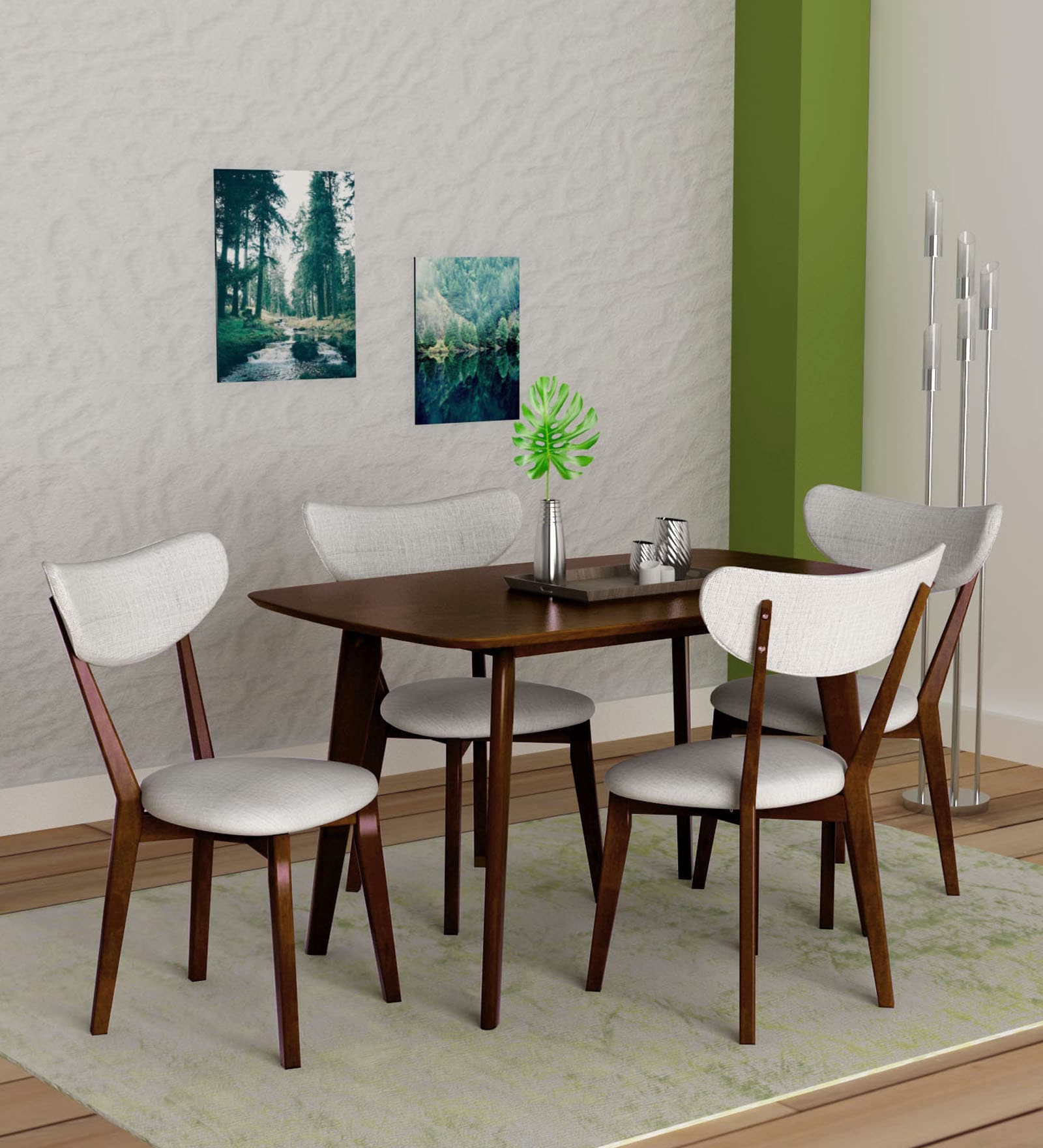 Mia 4 Seater Dining Set in Cappuccino Finish