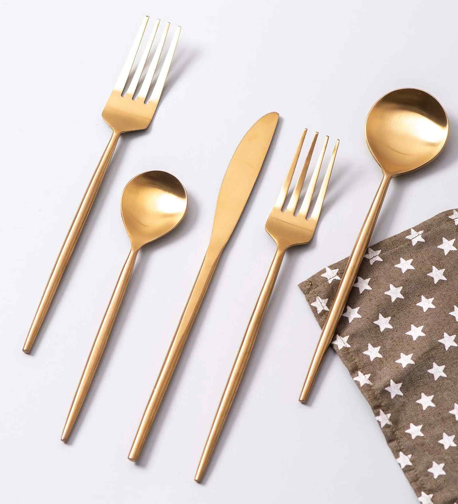 Miaa Cutlery (Gold)- Set Of 5