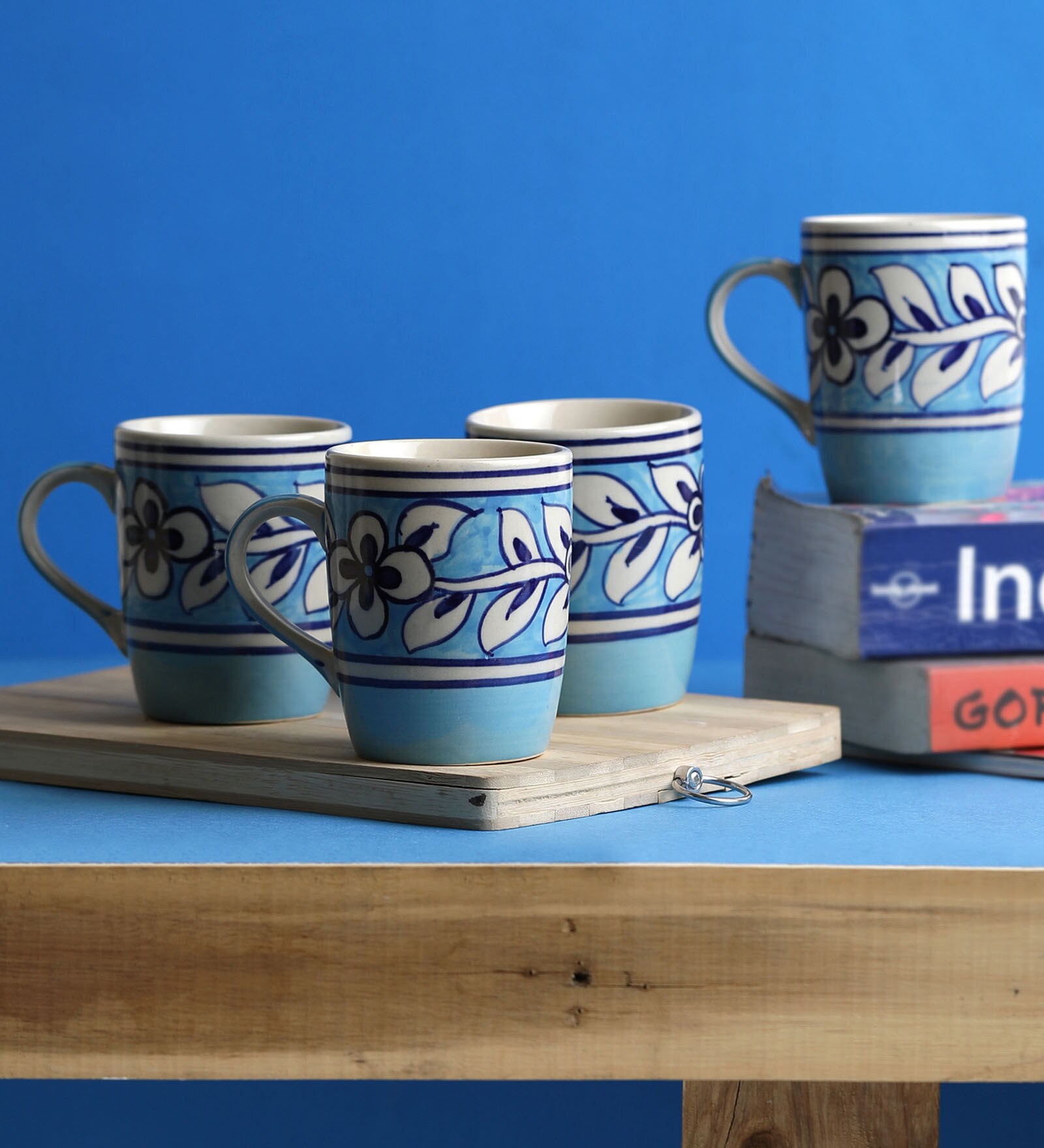 Keith 300ml Blue (Set of 4) Ceramic Coffee Mug