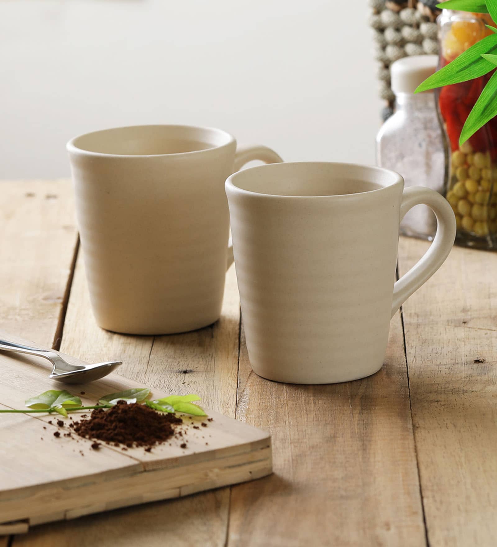 Basic 300ml White Ceramic (Set of 2) Coffee Mug