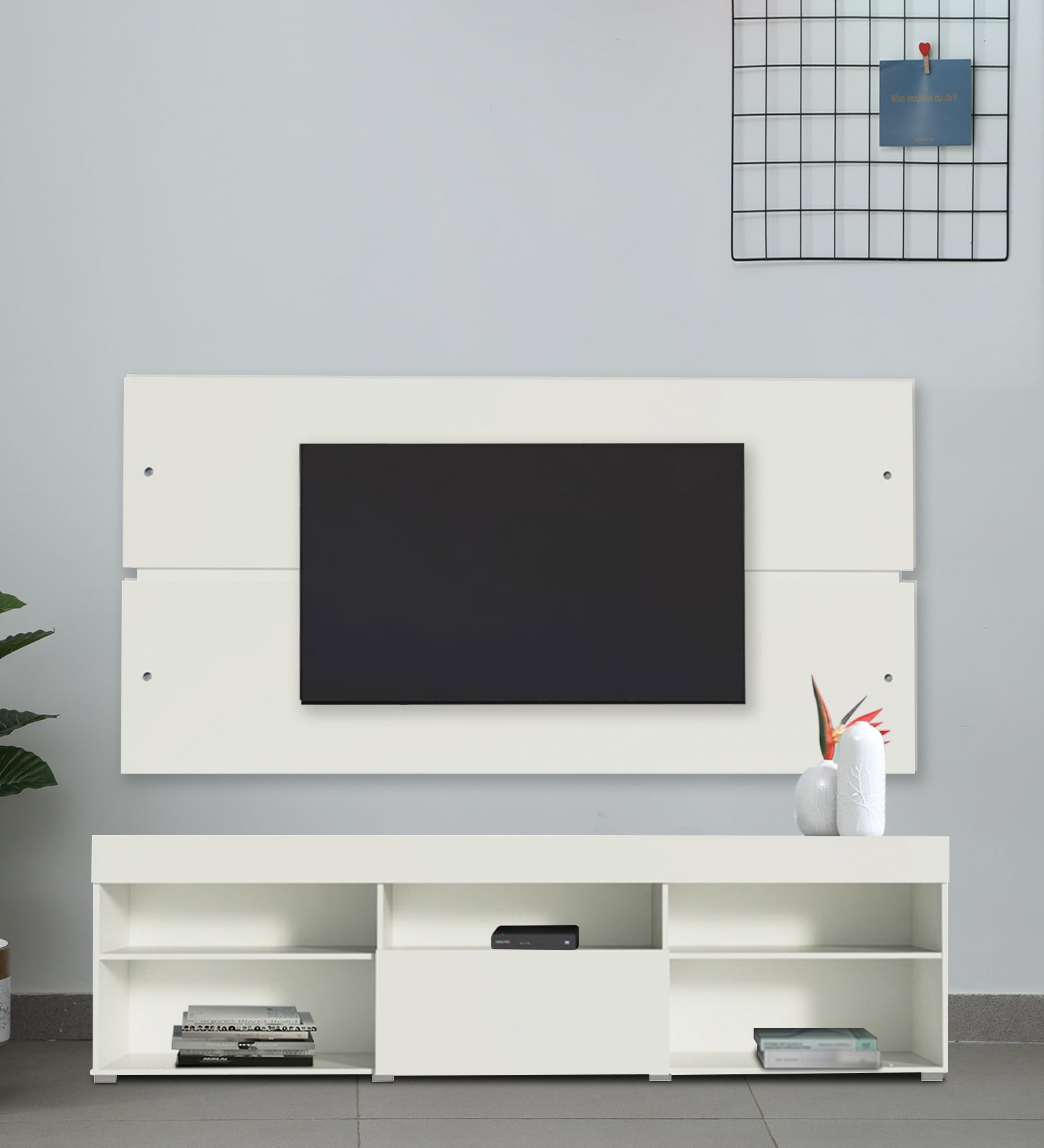 Miami TV Unit For TV's Upto 65 inches In White Color