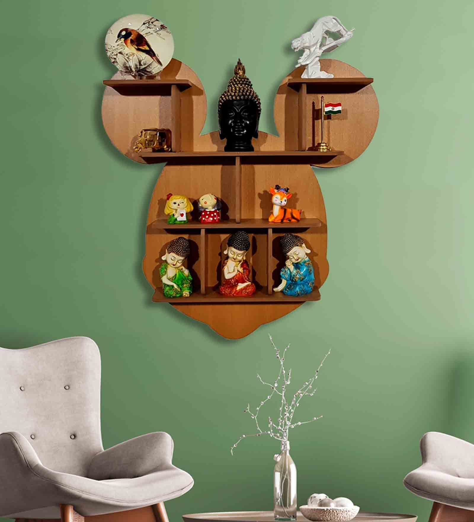 Mickey Mouse Attractive MDF Wood Wall Shelf