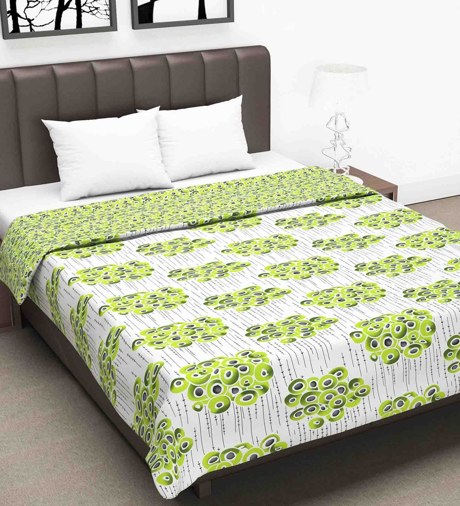 Green Floral 120 GSM Double Bed Dohar