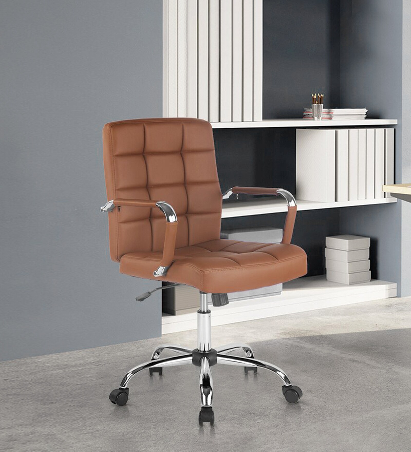 Buy Hawk Mid Back Executive Chair in Tan Colour By Sms Furniture Online ...