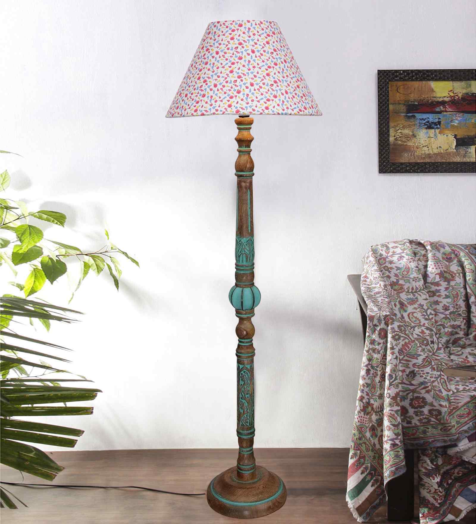 Printed Mid Century Modern Floor Lamp