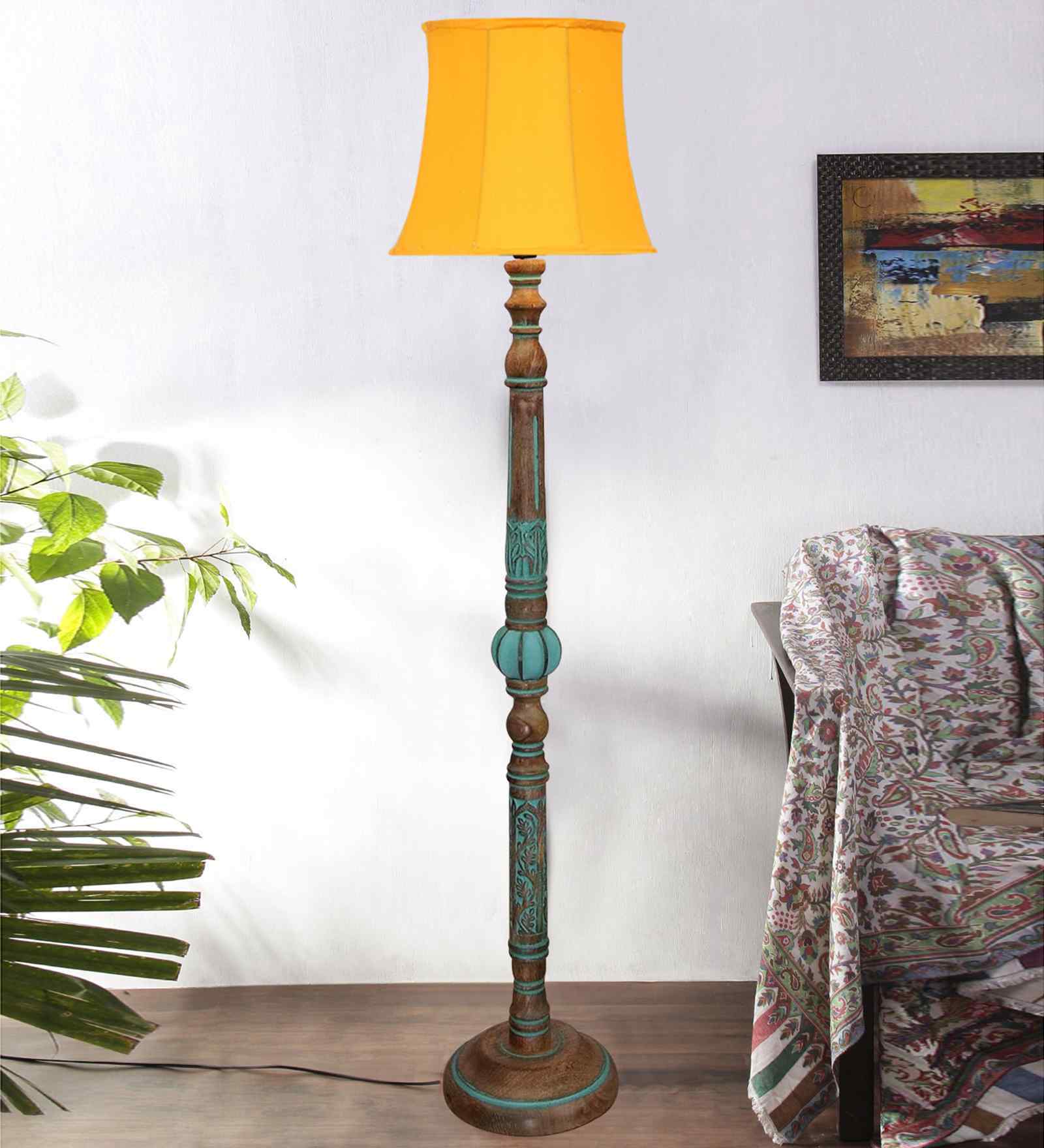 Yellow Mid Century Modern Floor Lamp