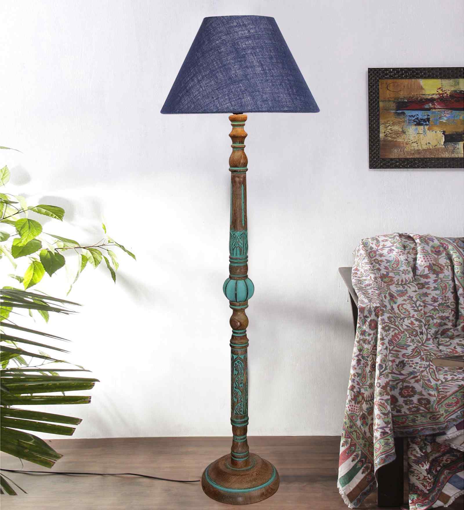 Blue Mid Century Modern Floor Lamp