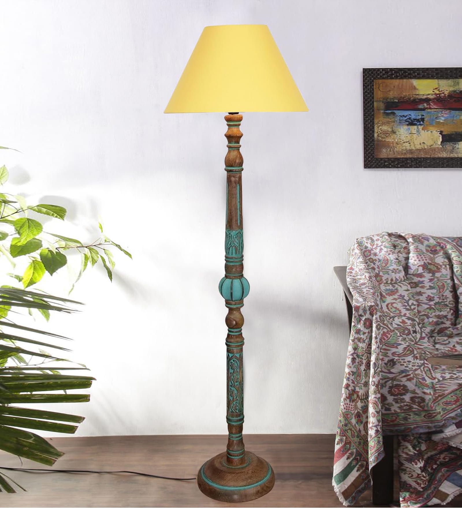 Yellow Mid Century Modern Floor Lamp