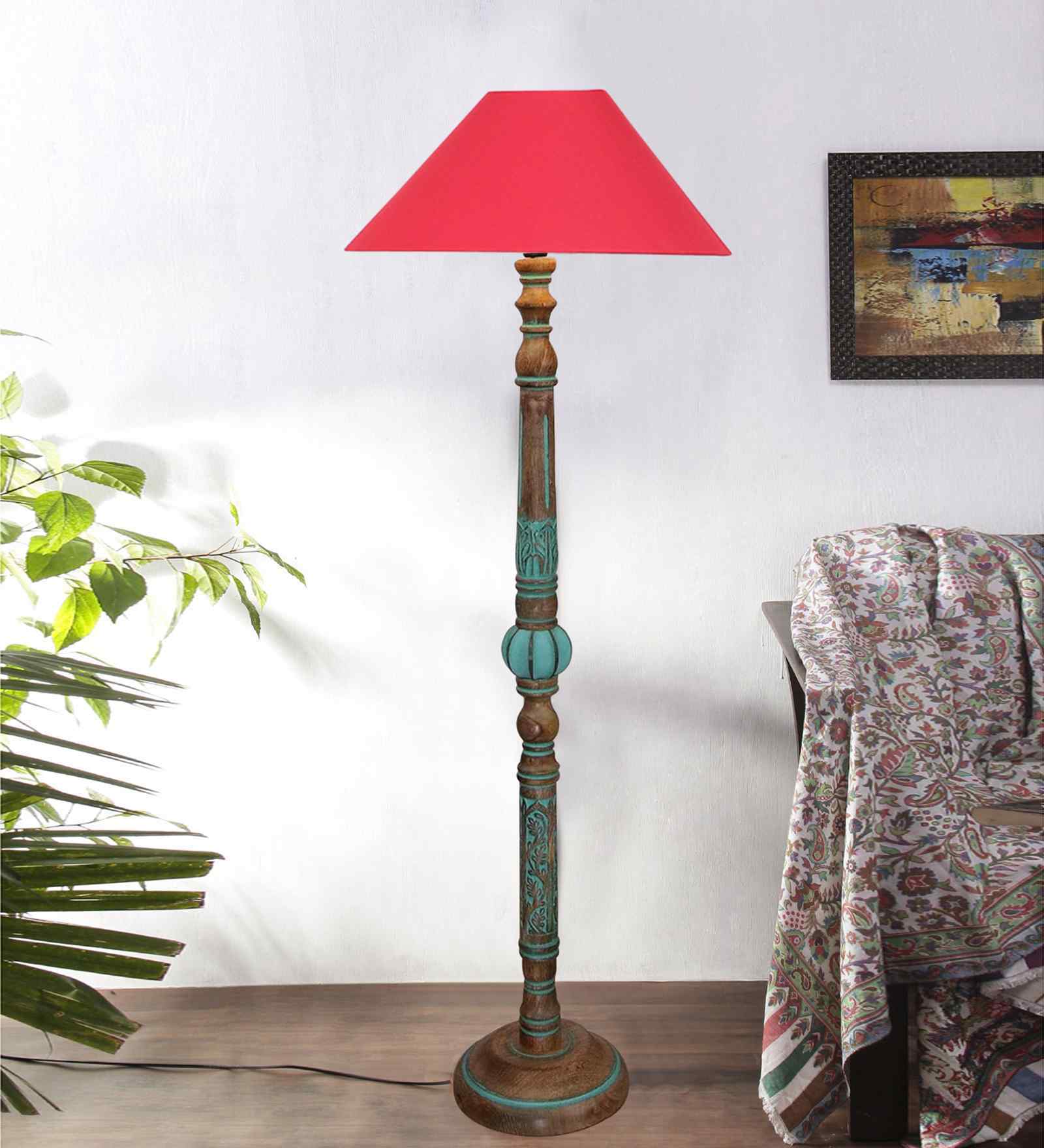 Red Mid Century Modern Floor Lamp