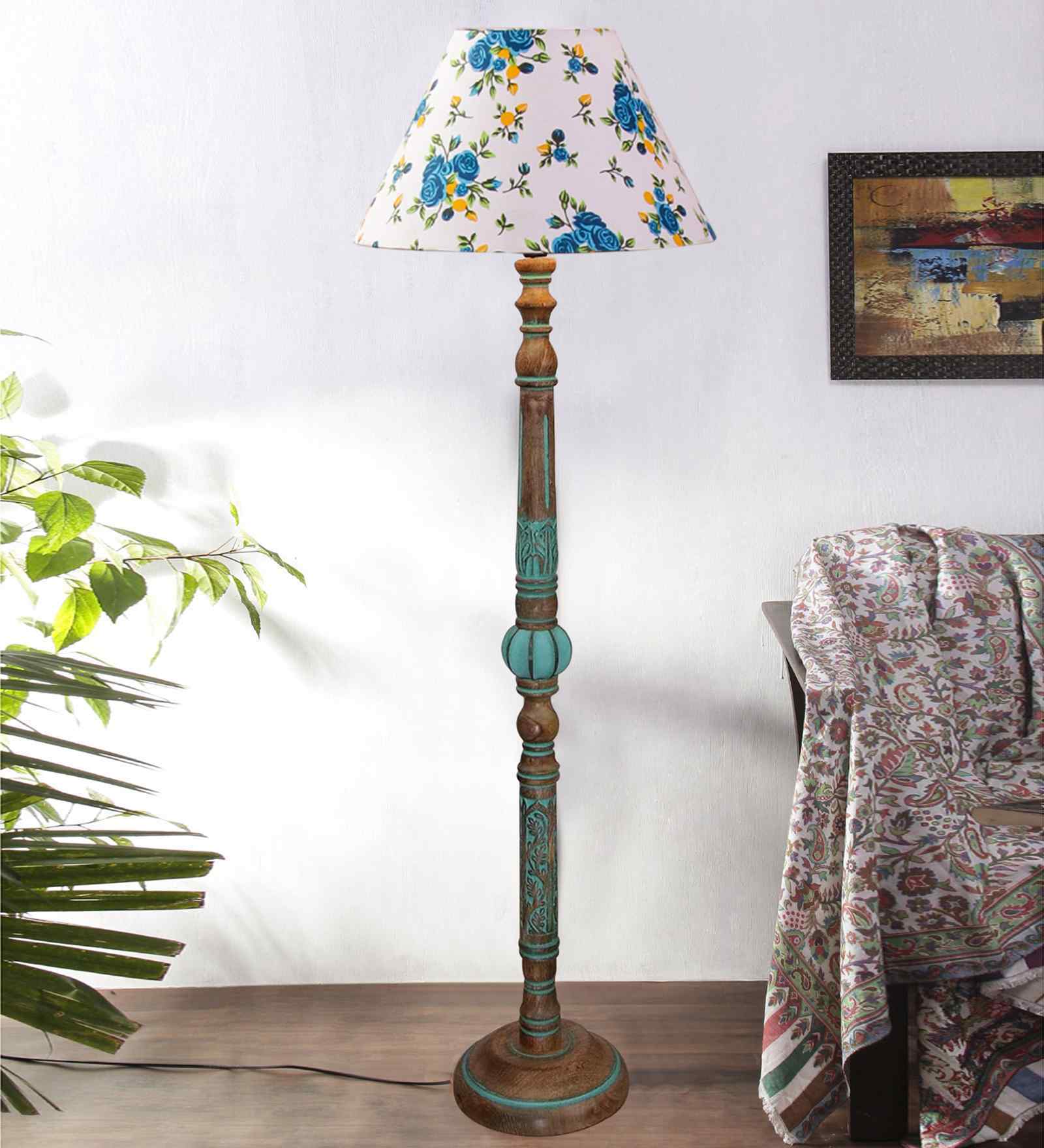 Printed Mid Century Modern Floor Lamp