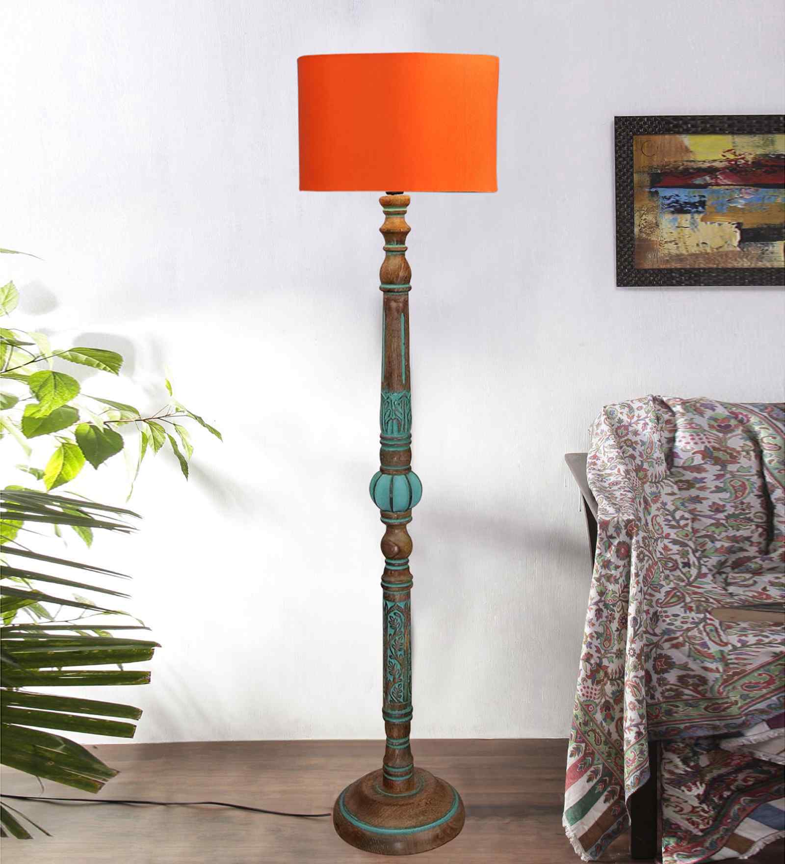 Orange Mid Century Modern Floor Lamp