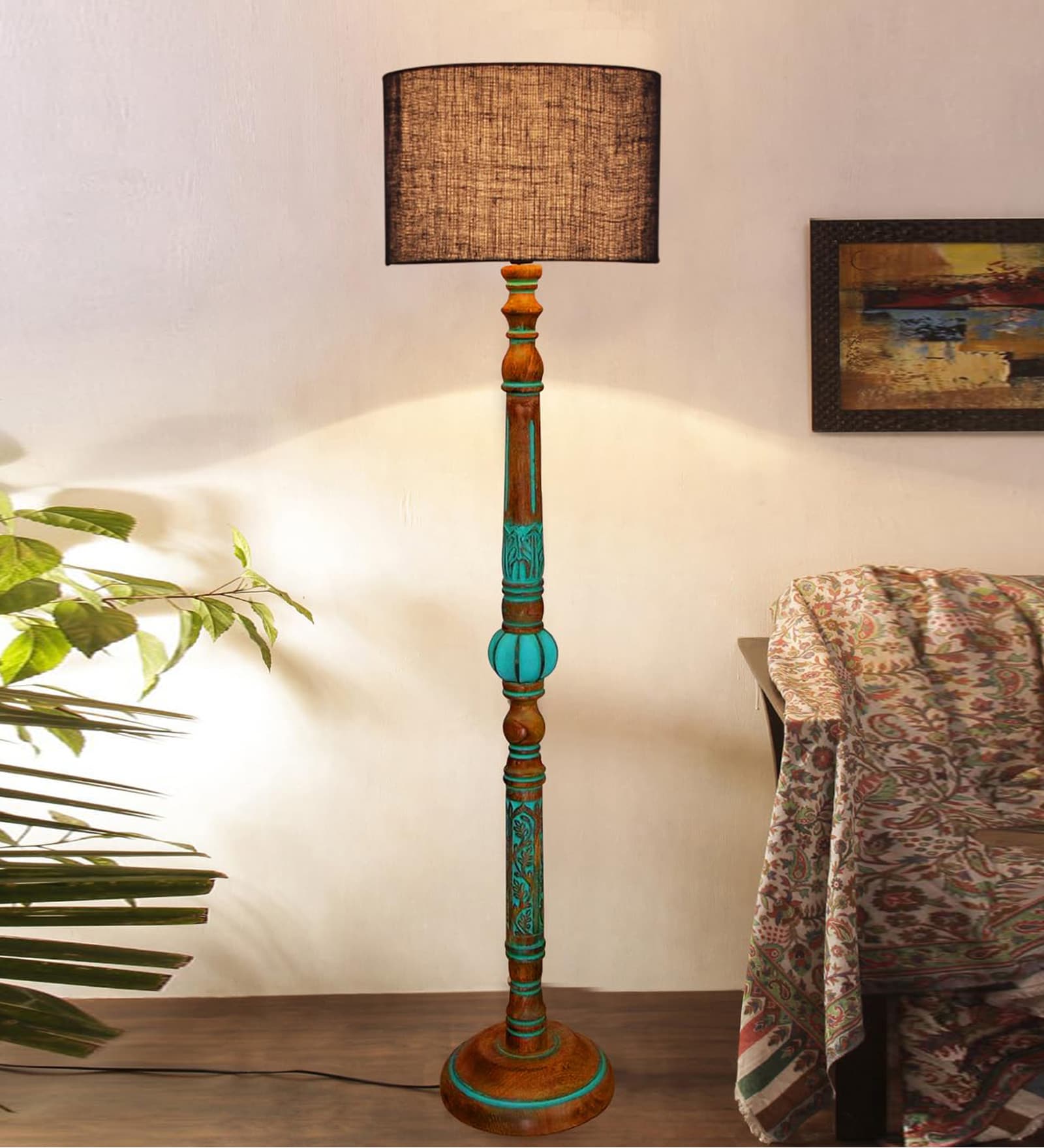 Blue Mid Century Modern Floor Lamp