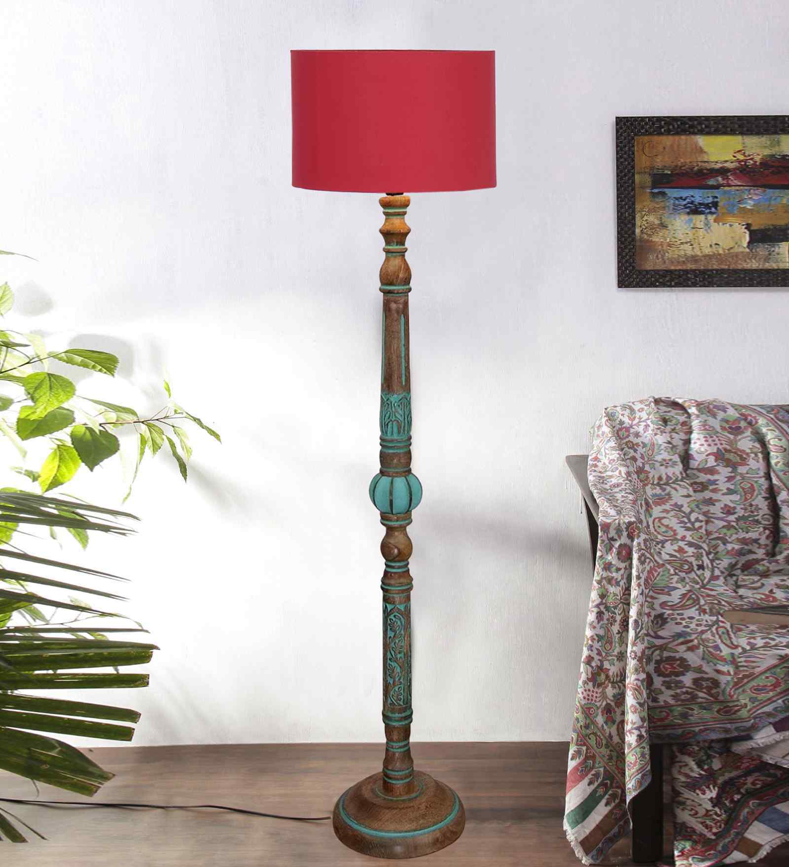 Red Mid Century Modern Floor Lamp