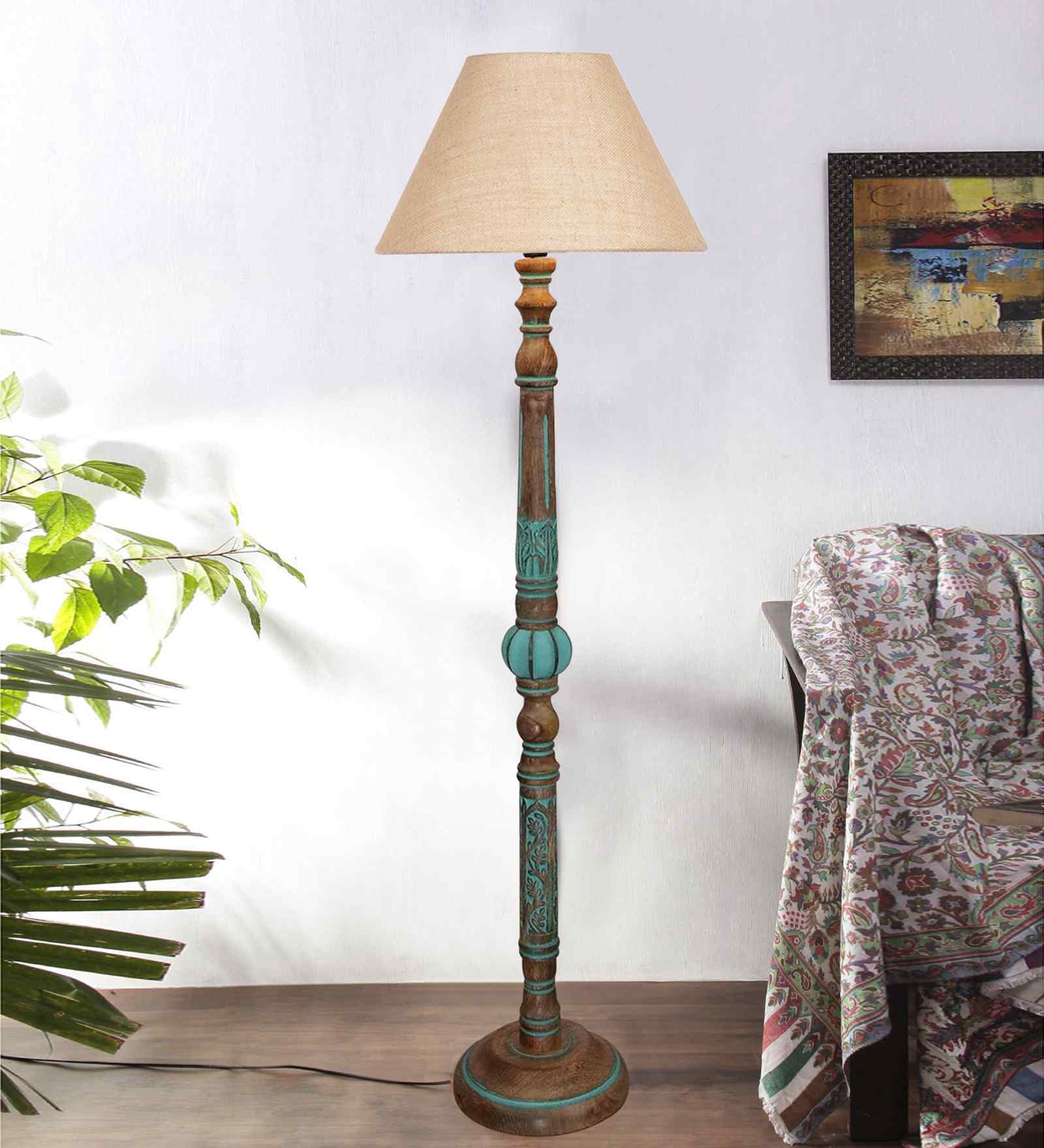Beige Mid Century Modern Floor Lamp