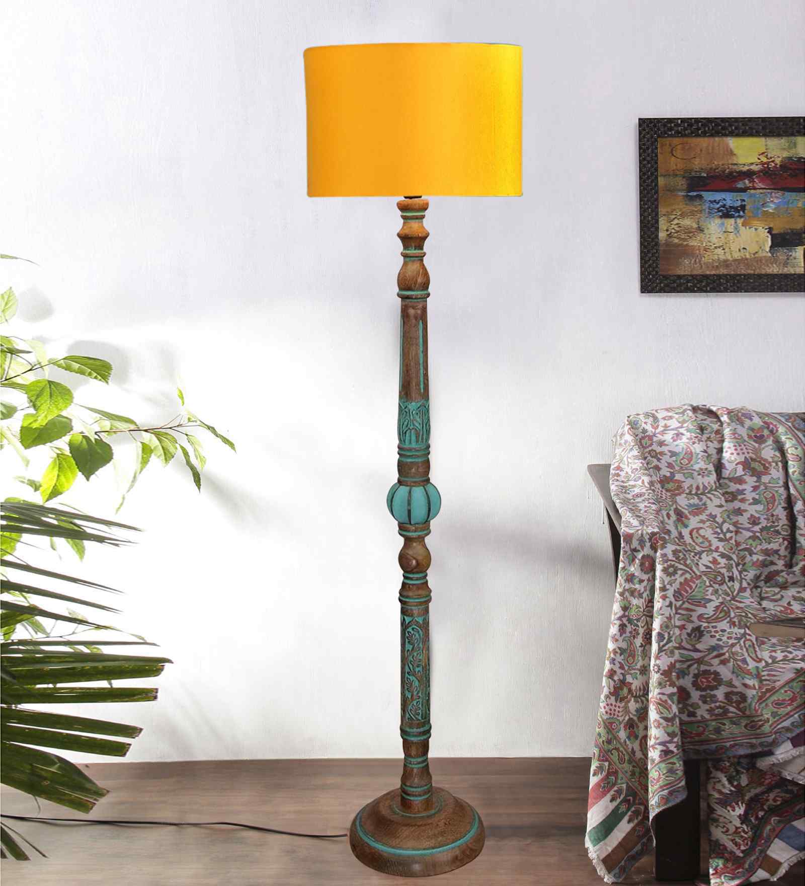 Yellow Mid Century Modern Floor Lamp