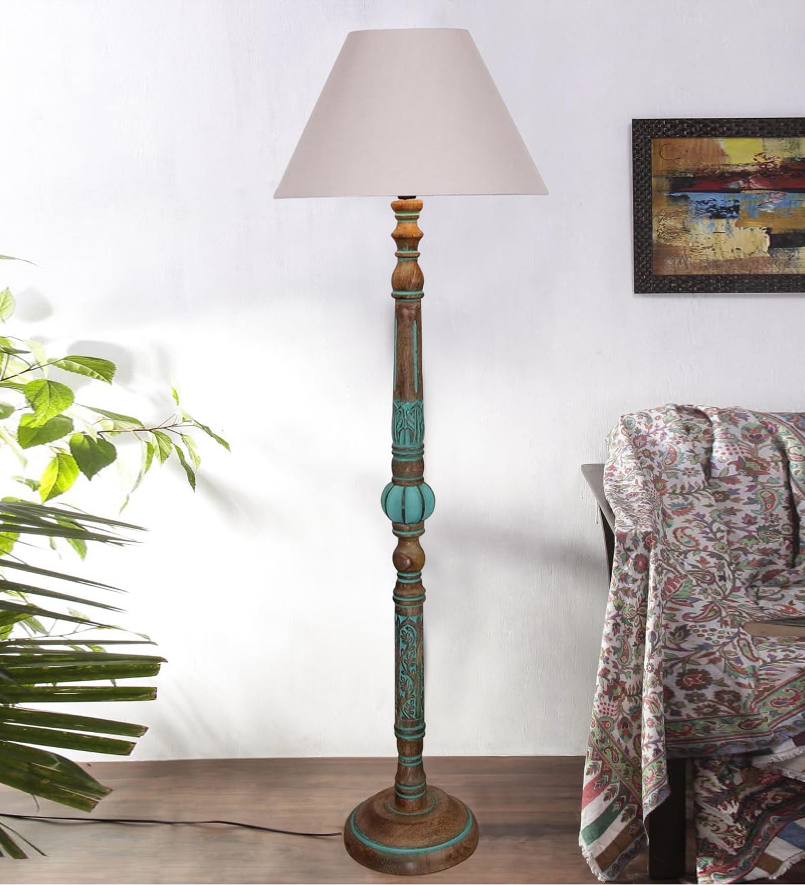 Grey Mid Century Modern Floor Lamp
