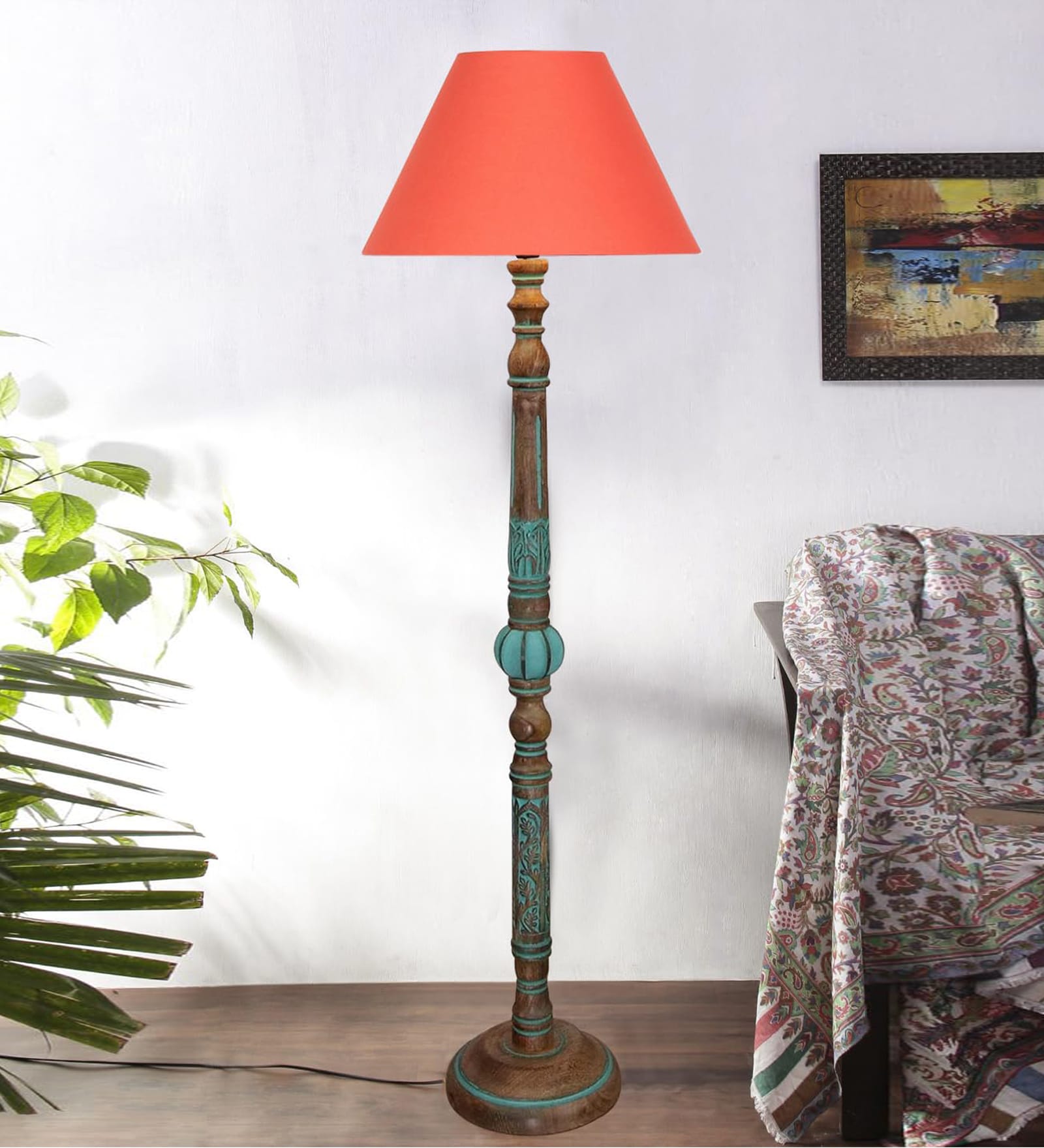 Orange Mid Century Modern Floor Lamp