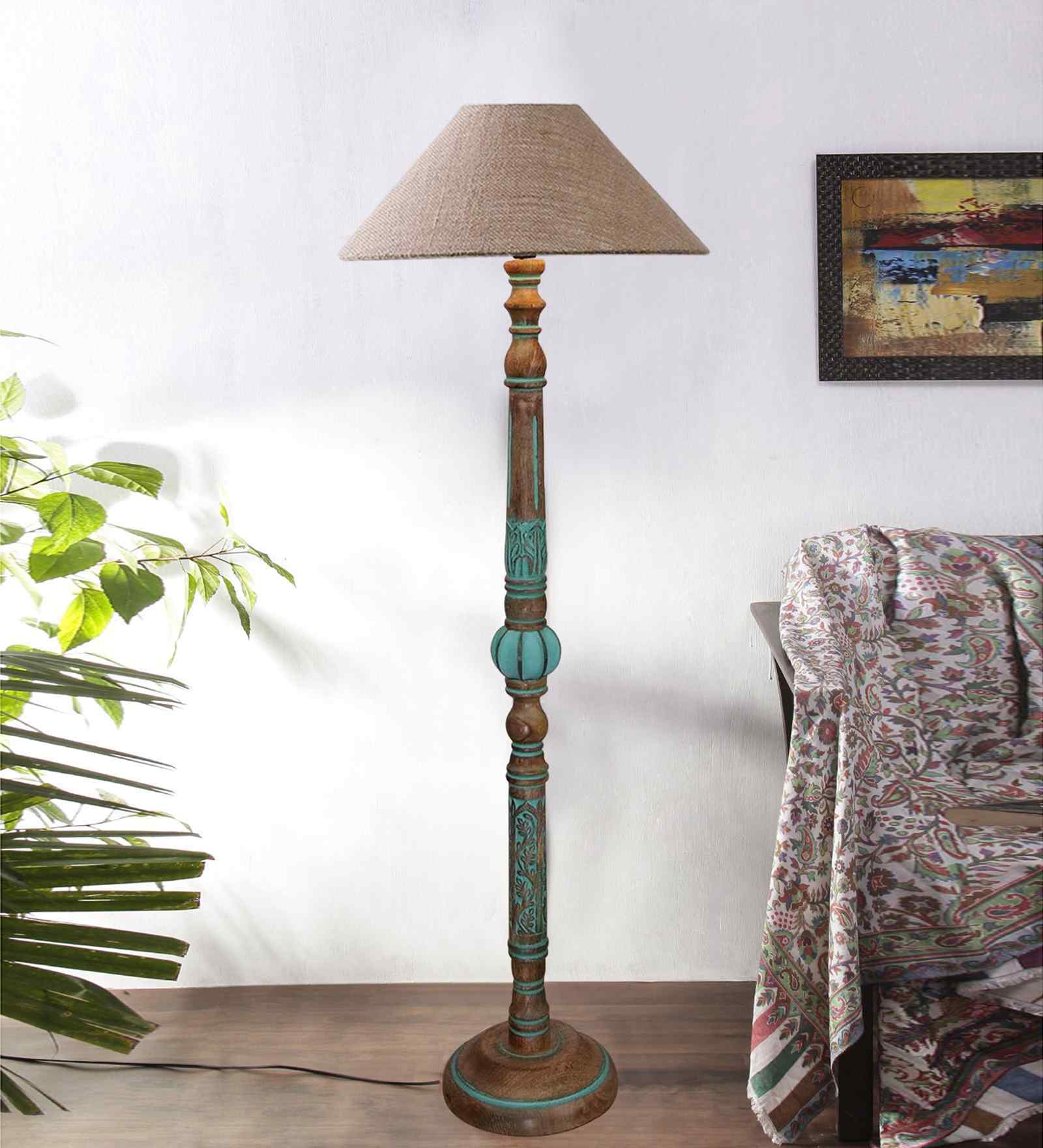 Beige Mid Century Modern Floor Lamp