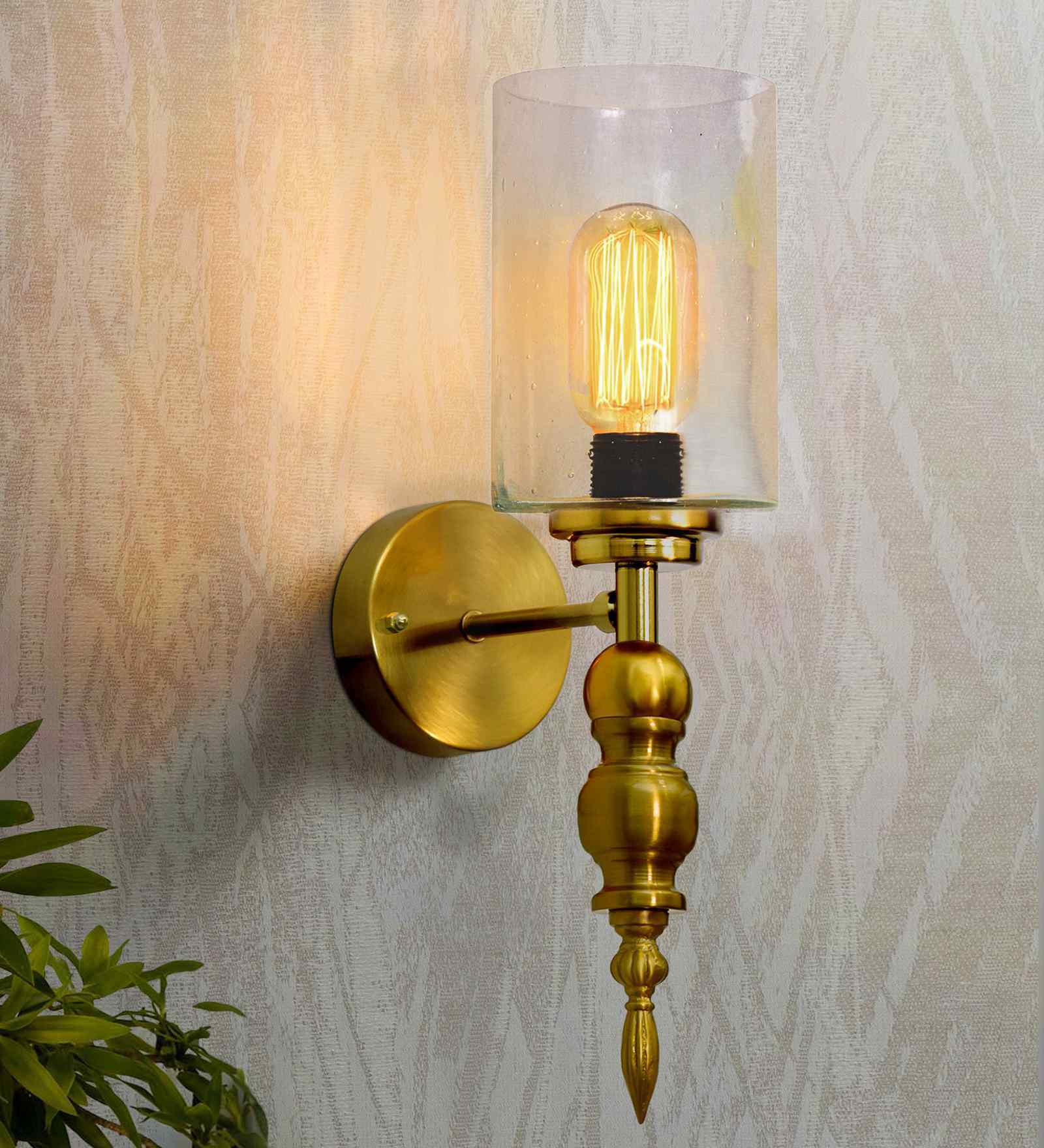 Mid-Century Modern and Glass Wall Light, Bubble Glass