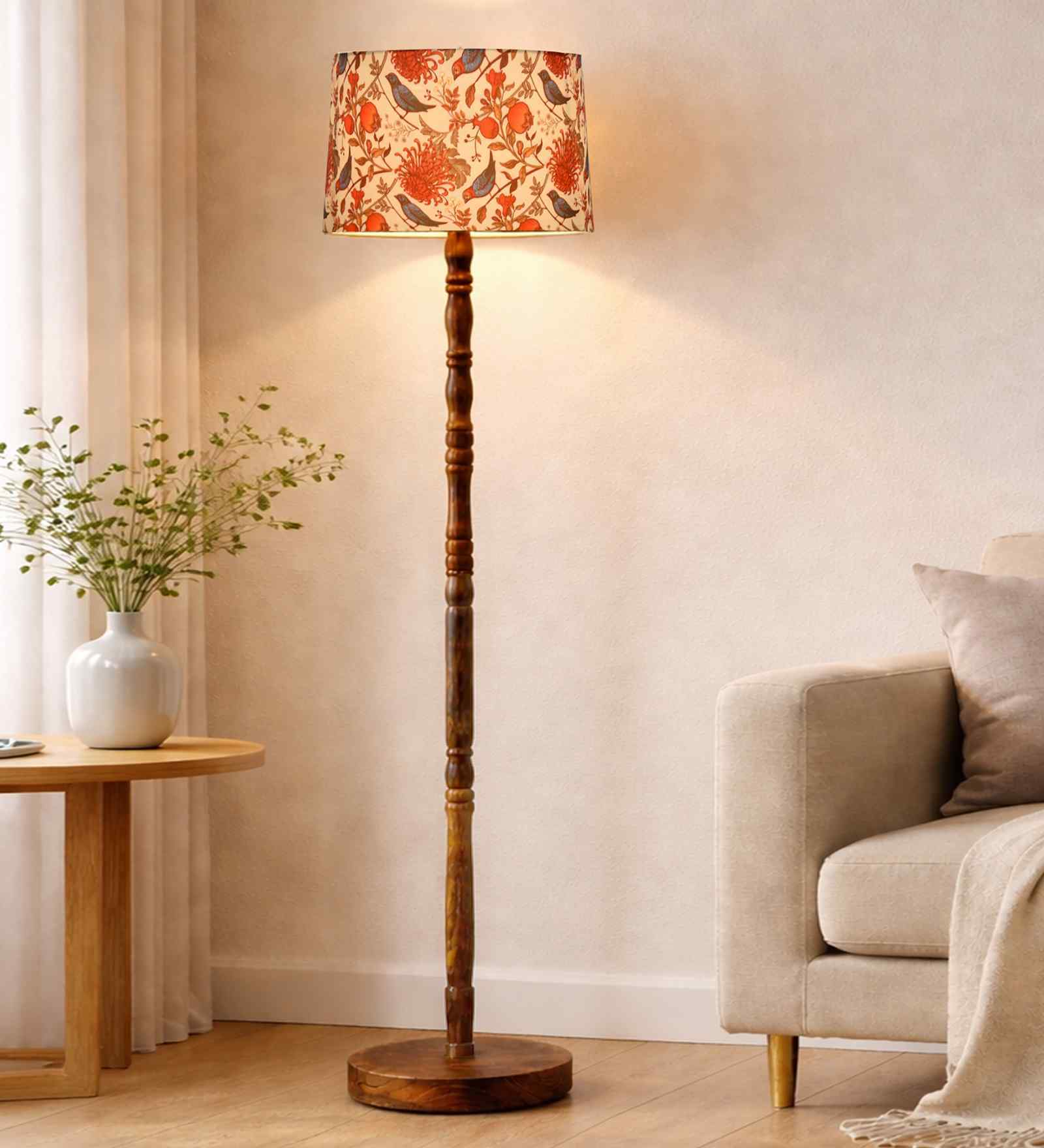 Mid Century Solid Wood Antique Floor Lamp