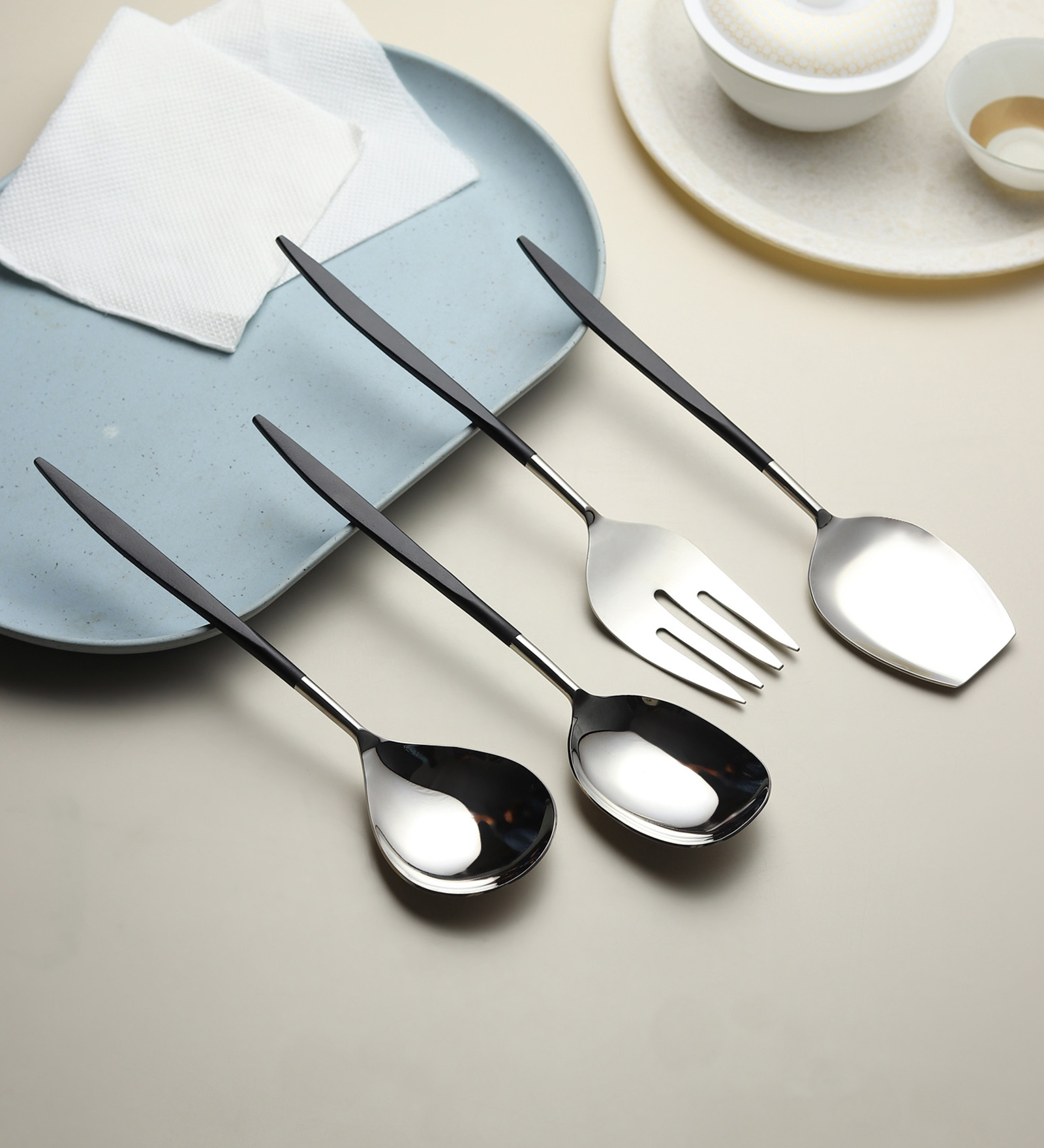 Midnight Opulence Silver Serving Set